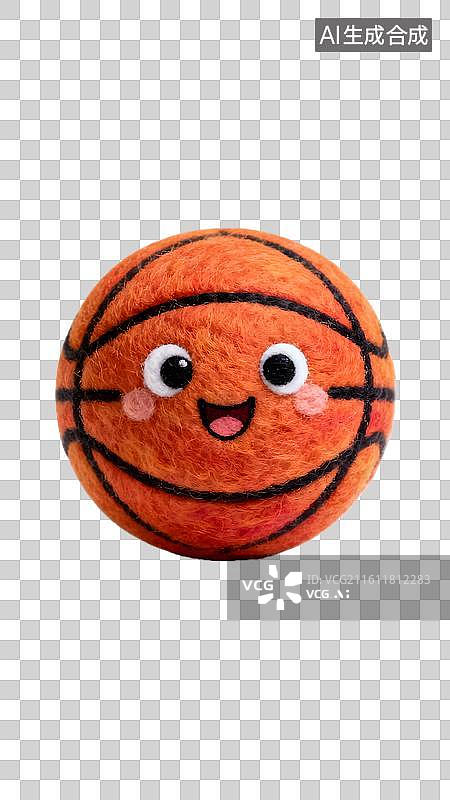 【AI数字艺术】毛毡风格可爱的篮球图片素材