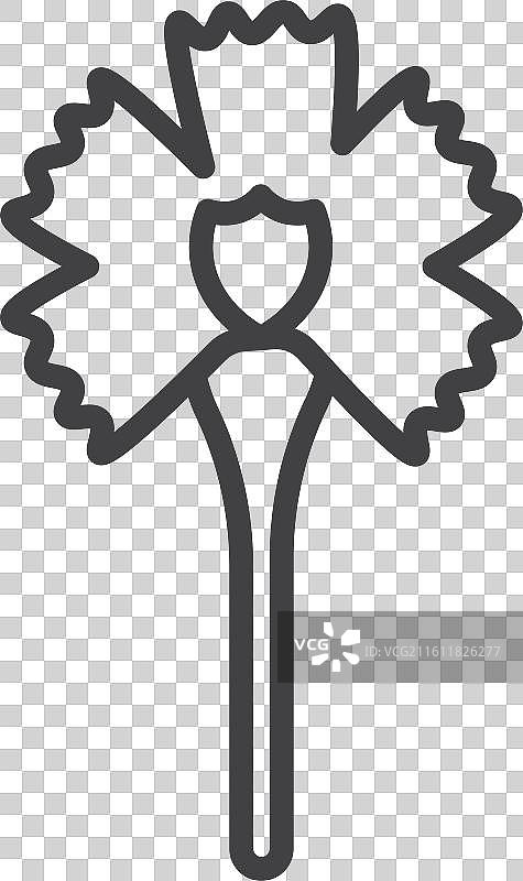 白色背景上的康乃馨图标集图片素材