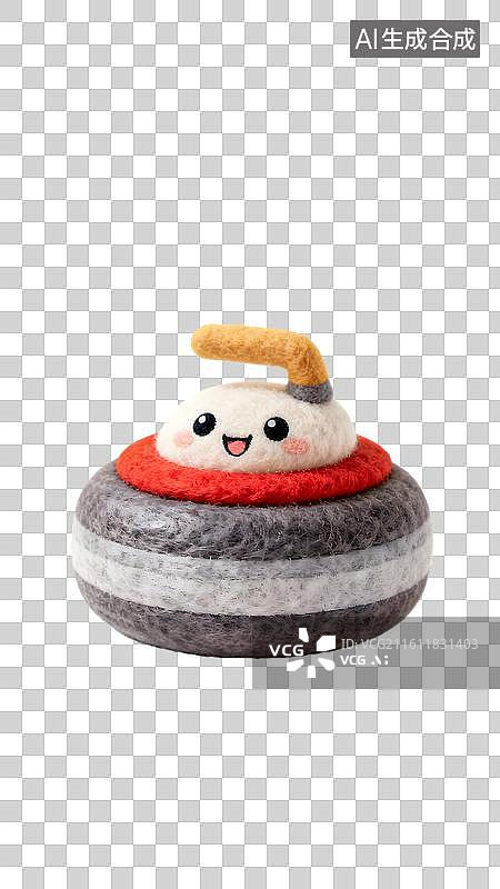 【AI数字艺术】毛毡风格可爱的冰壶图片素材