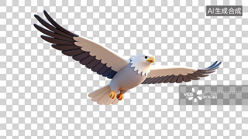 【AI数字艺术】3D卡通雄鹰展翅图片素材