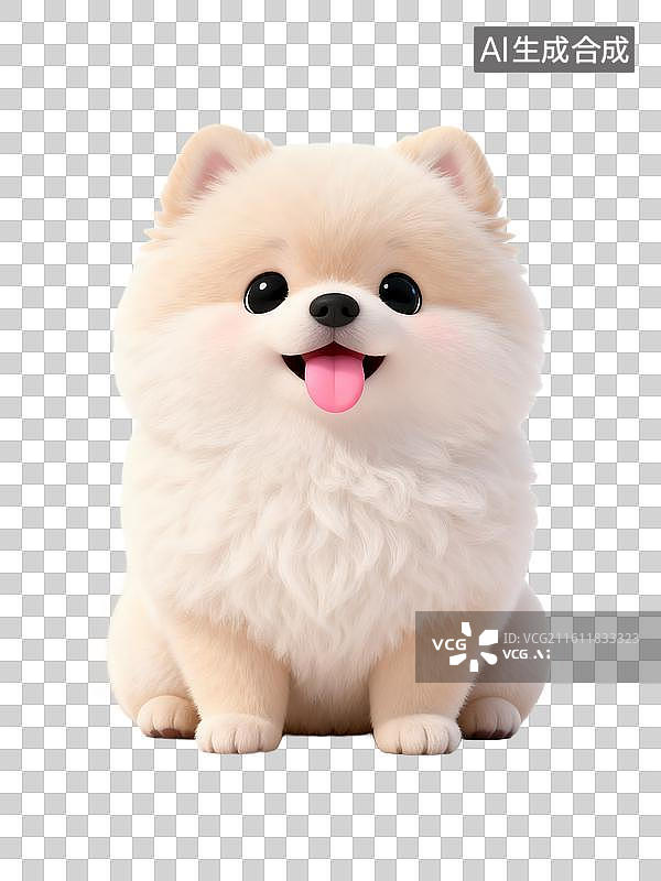 【AI数字艺术】3D卡通博美犬图片素材