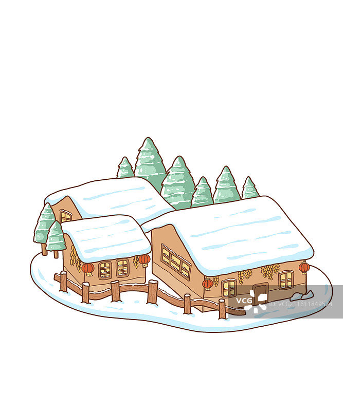 哈尔滨雪乡插画卡通图片素材