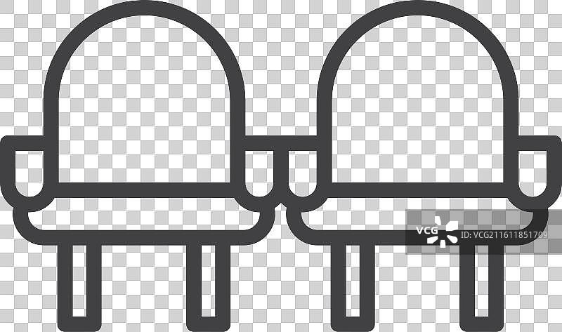 白色背景上的电影院座位图标集图片素材