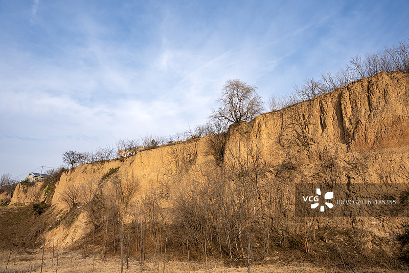 西安石川河阎良风景区黄土高原风貌图片素材