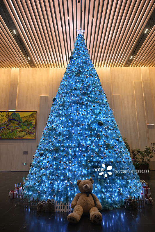 蓝色圣诞树图片素材