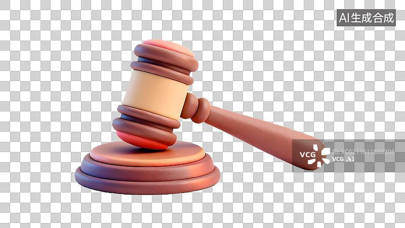 【AI数字艺术】法院判决用的法槌  卡通粘土风格的法槌图片素材