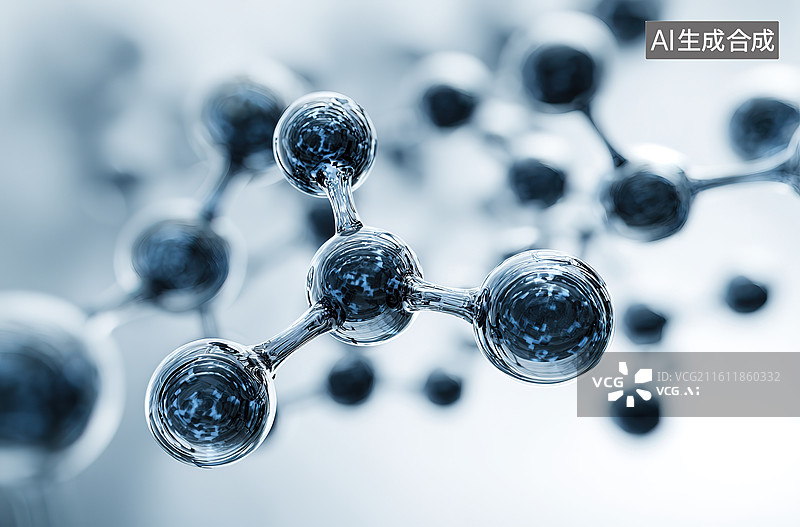 【AI数字艺术】分子结构的微观视图图片素材