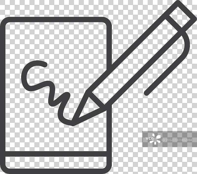 白色背景上的电子签名图标集图片素材