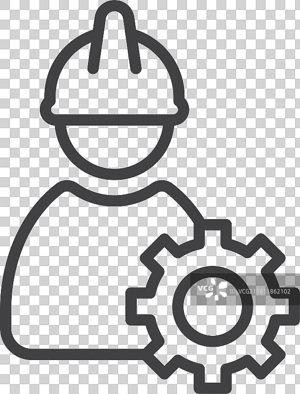 工程师图标集，白色背景图片素材