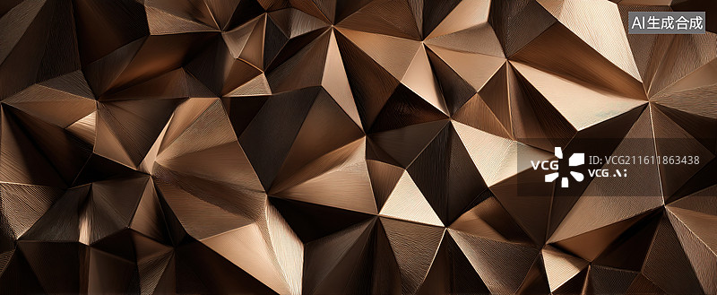 【AI数字艺术】金属质感几何抽象图案图片素材