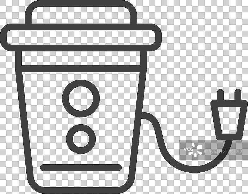 白色背景上的垃圾处理器图标集图片素材