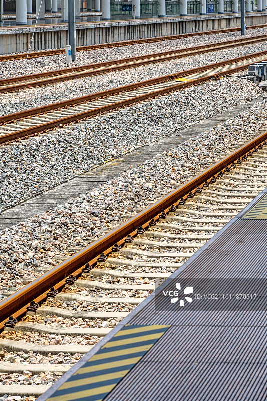 铁轨路基 三明站 南龙铁路道砟和铁轨 福建省三明市三明火车站 中国铁路南昌局图片素材