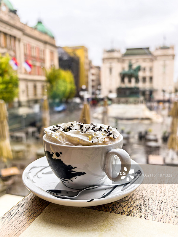 焦糖玛奇朵咖啡美食特写图片素材