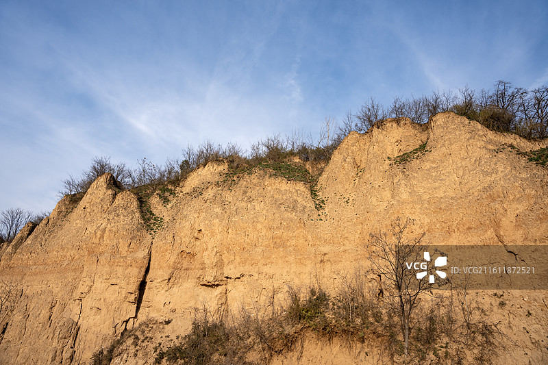 西安石川河阎良风景区黄土高原风貌图片素材