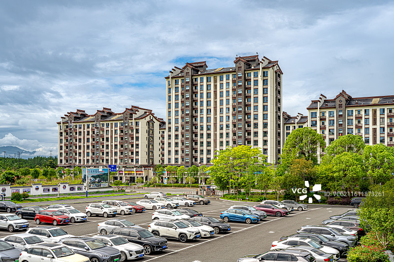 泰宁汽车西站停车场 泰宁火车站站前广场 杉阳壹品 泰宁火车站配套住宅社区图片素材