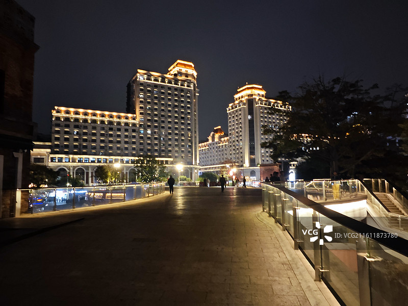 福州青年会广场解放大桥夜景中亭街图片素材