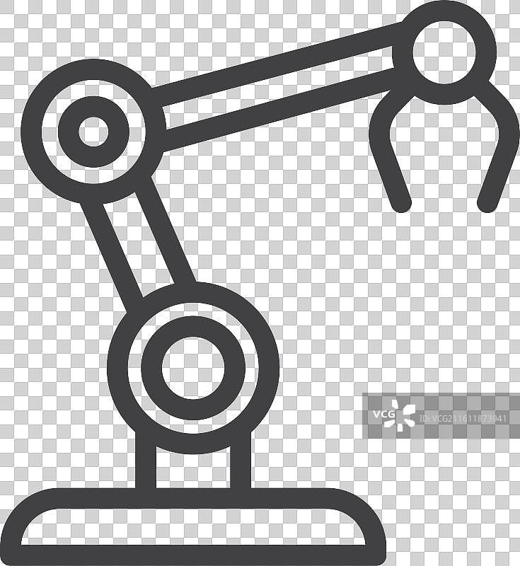 白色背景上的工业机器人图标集图片素材