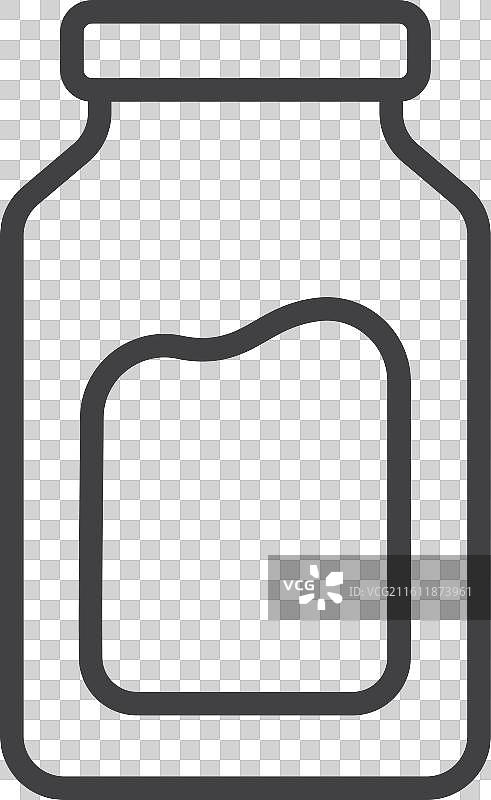 白色背景上的罐子图标集图片素材