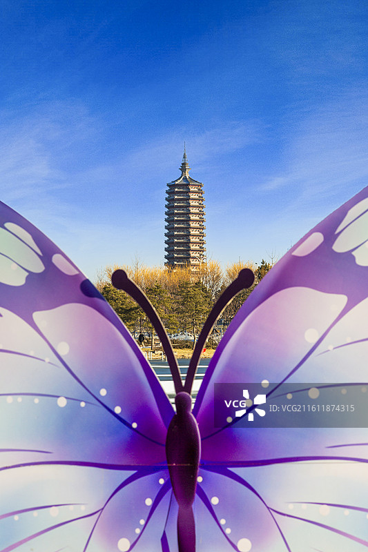 北京通州西海子公园雪景图片素材