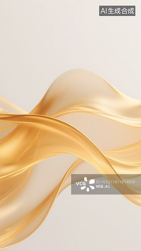 【AI数字艺术】AIGC：抽象金色弯曲流动波浪，背景壁纸图片素材