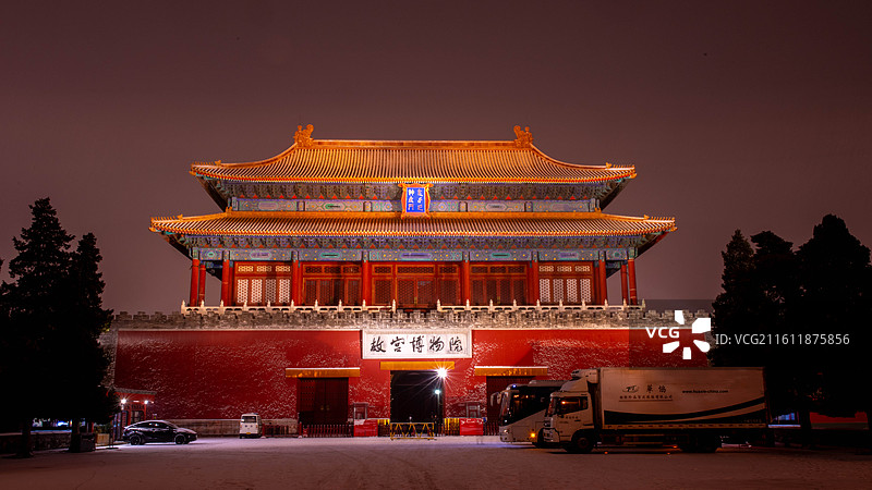 雪后的角楼和神武门图片素材