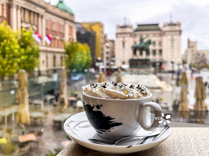 焦糖玛奇朵咖啡美食特写图片素材