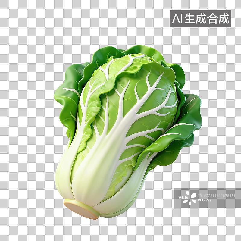 【AI数字艺术】3D二十四节气立冬轻拟物大白菜元素图片素材