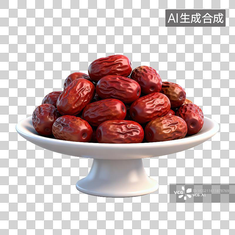 【AI数字艺术】3D二十四节气立冬轻拟物红枣大枣元素图片素材