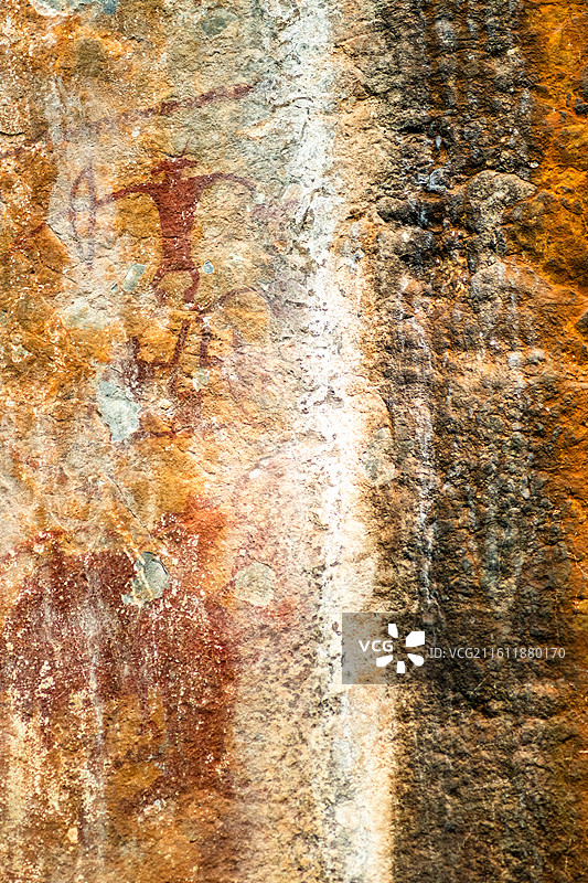 古老的少数民族崖画特写图片素材