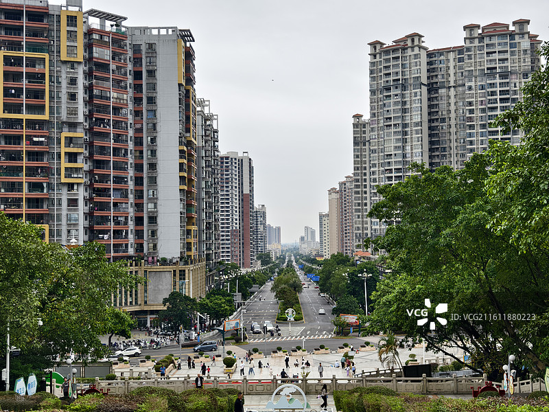 清远凤城老城区城市街道景观图片素材