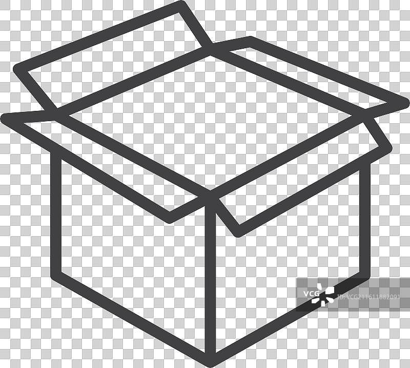 白色背景上的打开的盒子图标集图片素材