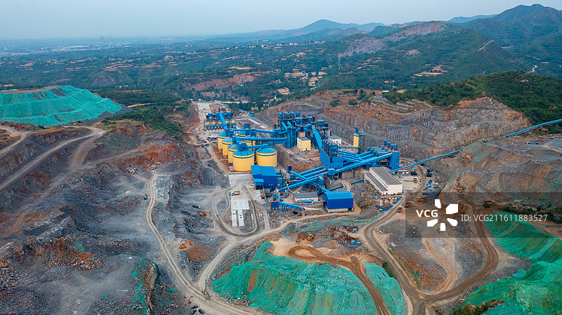 矿山采矿、矿坑生态环境图片素材