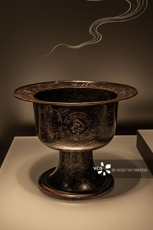 高丽 错银丝梵字铜香炉 韩国国立中央博物馆图片素材