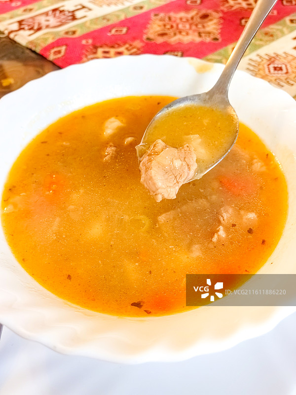 牛肉汤西餐美食特写图片素材