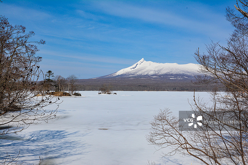 北海道，大沼国定公园，雪原图片素材