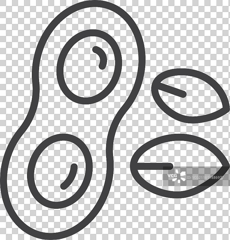 白色背景上的花生图标集图片素材