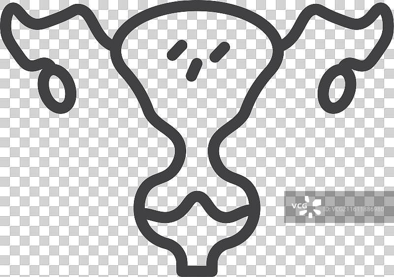 盆腔炎性疾病图标集（白色背景）图片素材