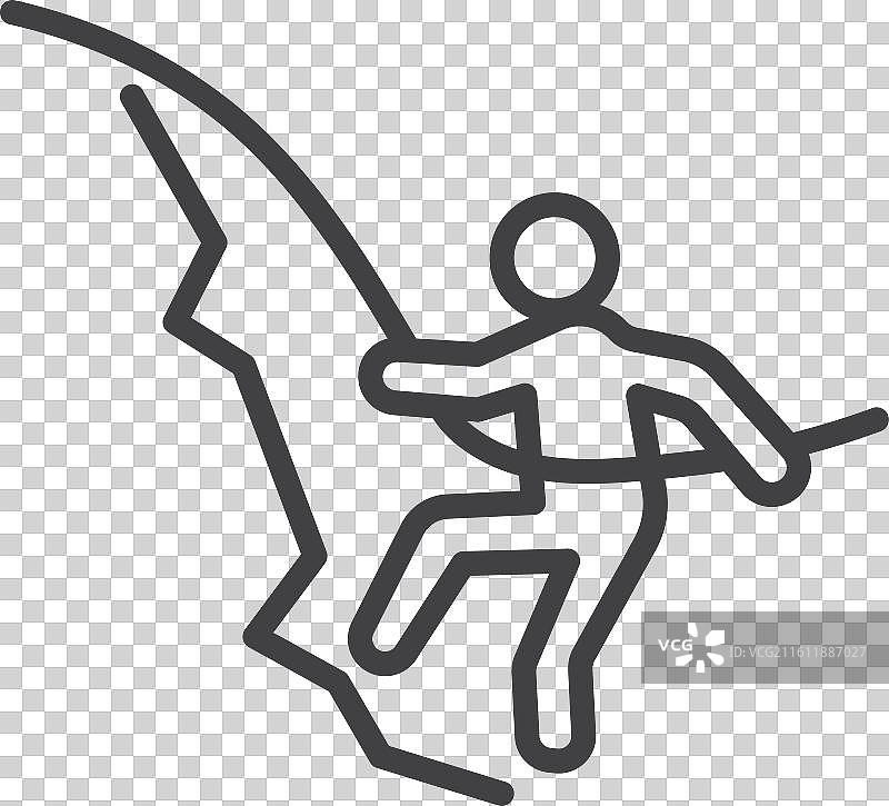 白色背景上的人物攀登图标集图片素材