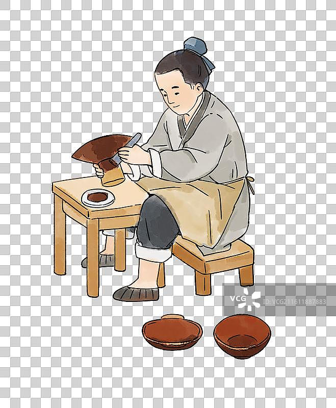 漆器制作髹漆上漆涂抹漆图片素材