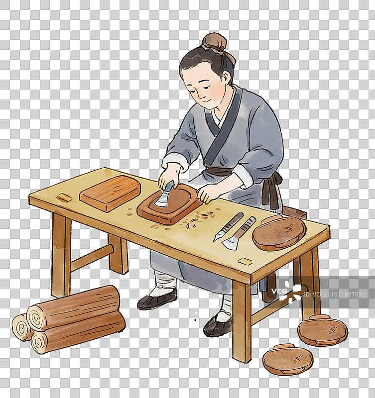 漆器制作制胎木工家具图片素材