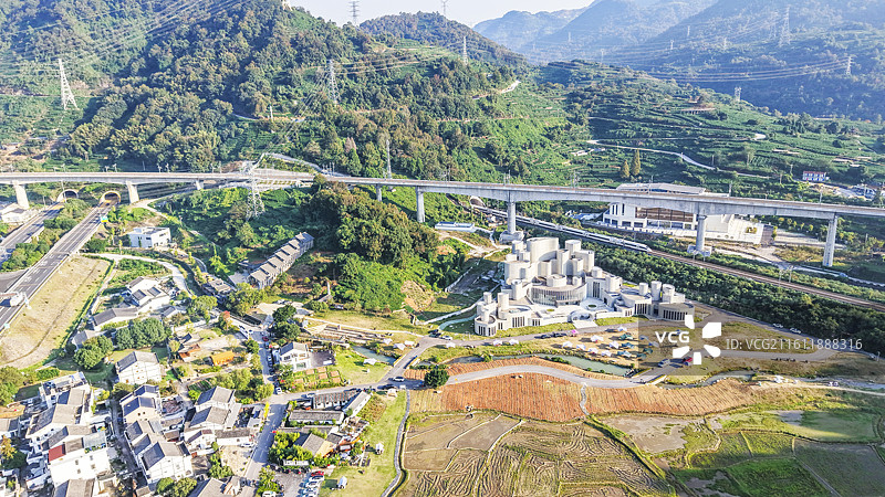 永嘉瓯窑小镇博物馆航拍 瓯窑小镇 村庄图片素材