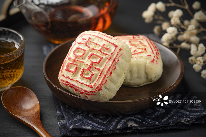 喜字白皮糕点图片素材