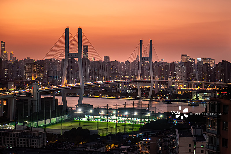 南浦大桥黄昏图片素材
