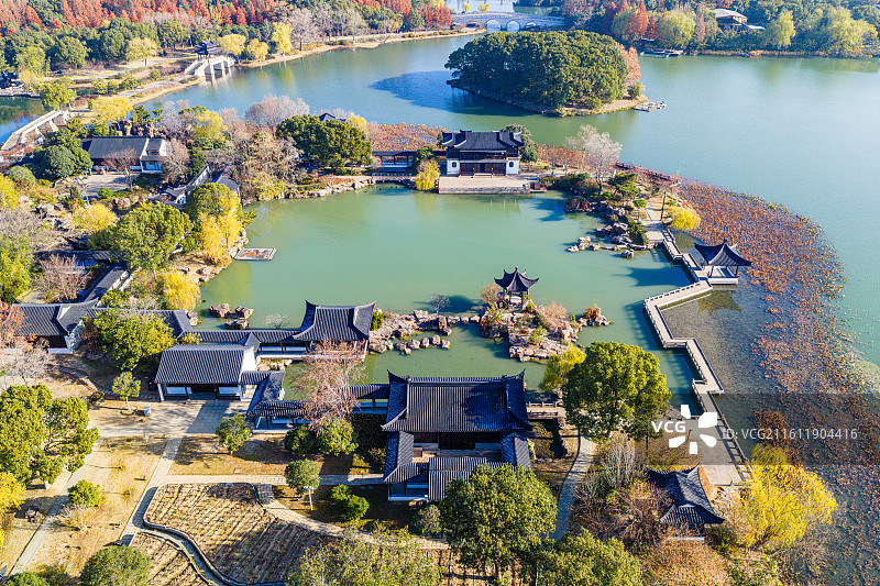 常熟尚湖景区秋季风光图片素材