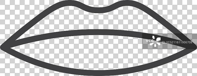 白色背景上的薄唇图标集图片素材