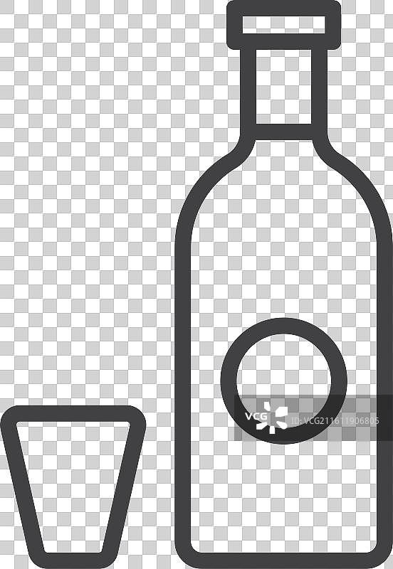 白色背景上的伏特加图标集图片素材