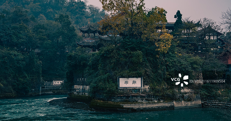 都江堰景区离堆公园图片素材