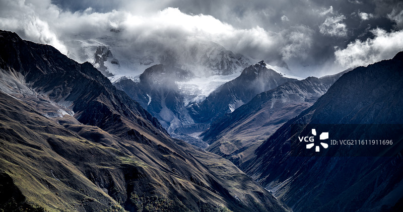 中国西藏贡当县喜马拉雅大峡谷图片素材