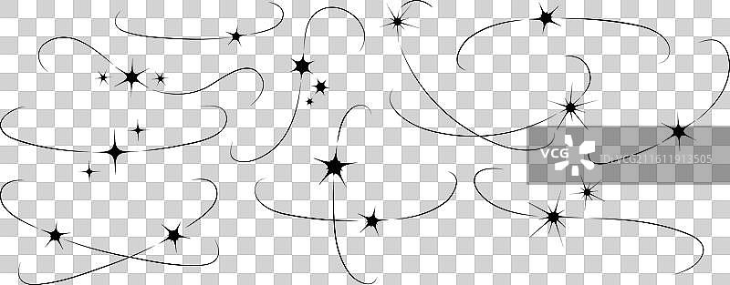 火花线条，Y2K美学，魔法，闪光图片素材