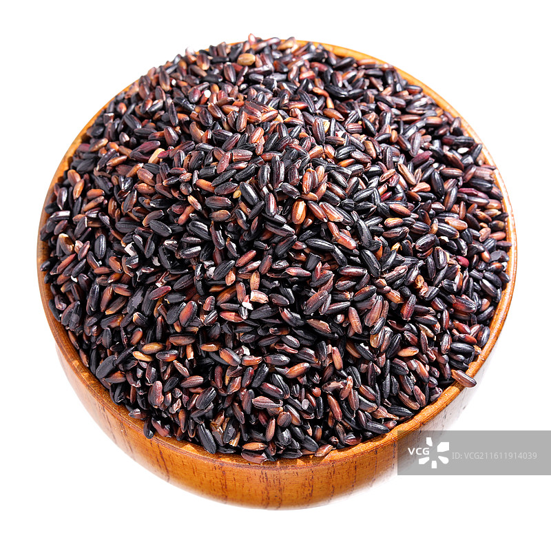 一碗秋天丰收的农产品粮食美食大米黑米特写的白底图图片素材
